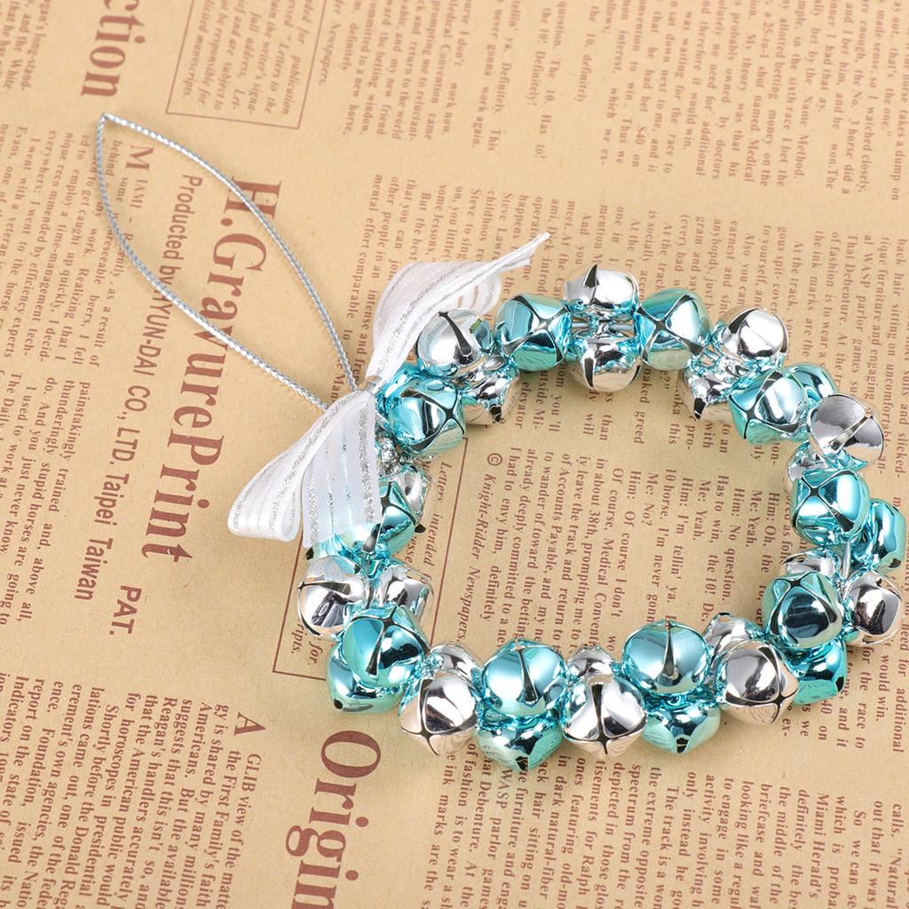 Christmas Bells Hanging Decor Small Size Bell Pendant For Tree Door Home Office Decoration Silver Blue Style