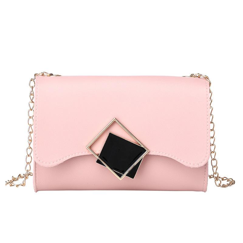 Autumn and Winter New Women's Messenger Bag Square Buckle Shoulder Chain Small Square Bag Small Bag