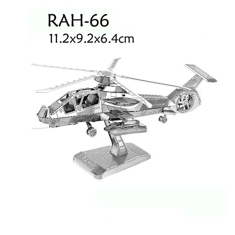 3D Metal Puzzles Diy Manual Military Air Force J-20 J-15 J-10B Su-34 Ka-50 Rescue Helicopter Assemble Model Jigsaw Puzzles Toys