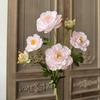 New 6 Heads Peony Artificial Flower with Buds Silk Fake Flower Long-branch Decorative Artificial Faux Plants Wedding Decoration