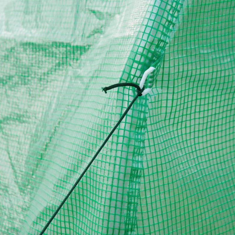 Outdoor Greenhouse with Zippered Roll-up Door, Large Garden Greenhouse, Backyard Greenhouse