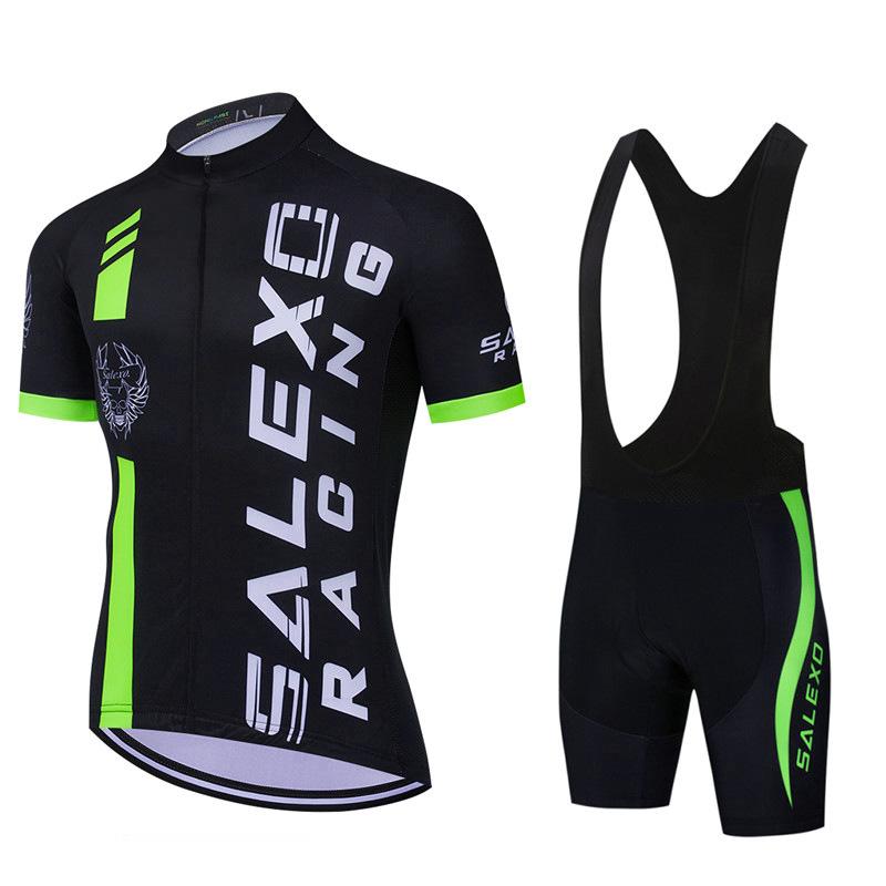 Bike Suit Men's Bicycle Suit Summer UV Protection Short Sleeve Suit Strap Shorts 2026 Summer Breathable Cycling Suit Set