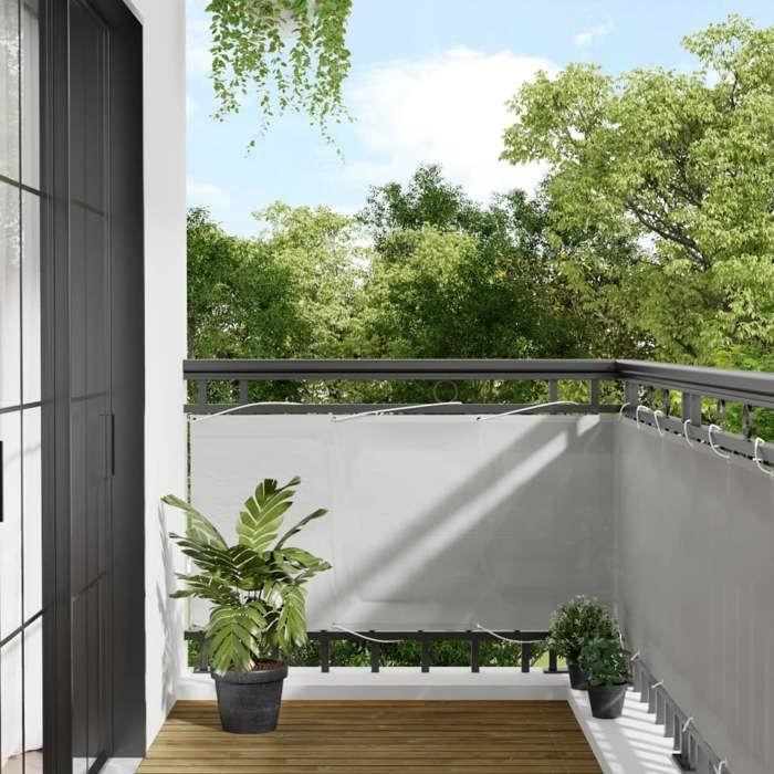 VidaXL Balcony Screen, Garden Privacy Screen, Protection Screen, Outdoor Terrace Privacy Screen, Light Grey 75x400 Cm 4000001