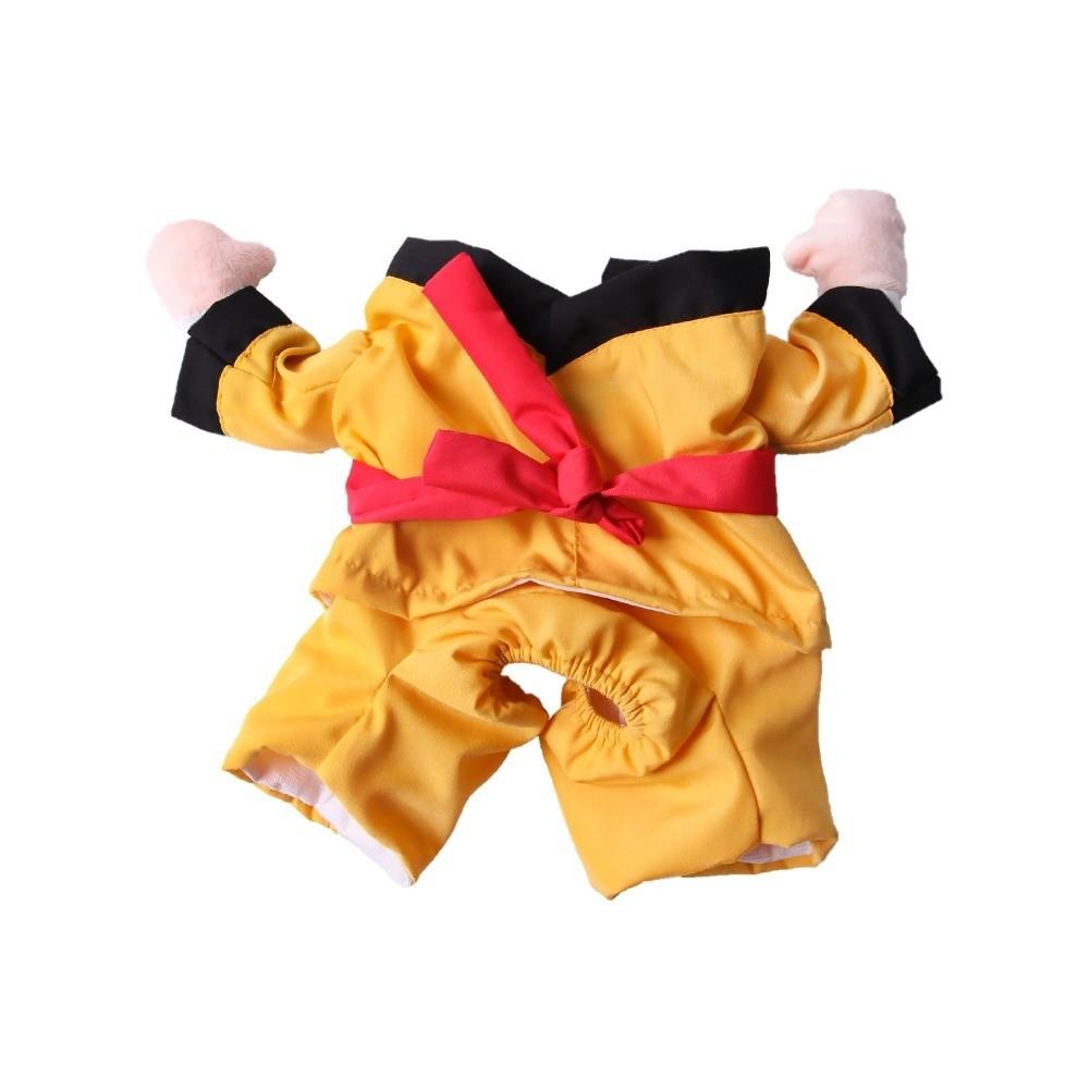 Funny Pet Transformational Outfit Breathable Pet Kung Fu Suit Pet Taekwondo Costume  Party Attire