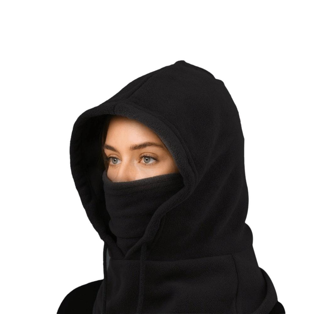 

Fashion Windproof Balaclava Hat with Mask Cold Proof Pullover Hats Breathable Warm Ear Protection Cap Outdoor Sport чорний