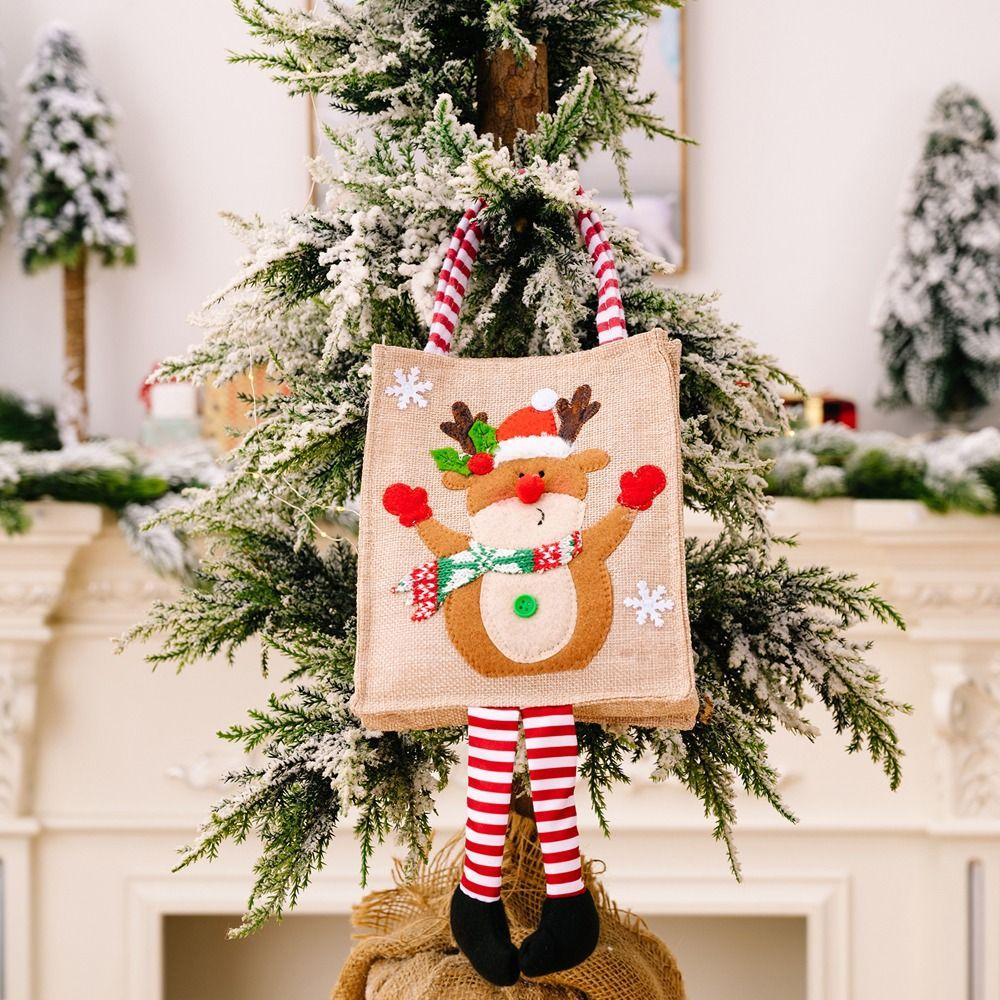 Sacks Linen Xmas Tree Party Packaging Pouch Wrapping Pouch Christmas Tote Bag Gift Bags Goodie Bags