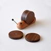 1 Set New Fashion Black Walnut Cartoon Snail Decompression Creative Tea Cup Mat Decoration Insulated Tea Coffee Mug Coaster