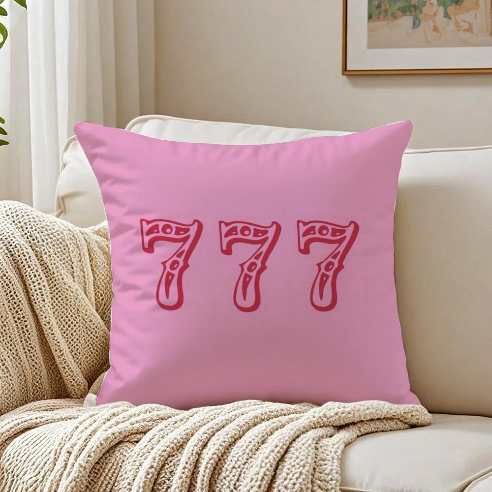 Fashion Pink Number Iucky 7 Cushion Cover Pillowcase Antidustmite living Room Sofa Decor Cushion Room
