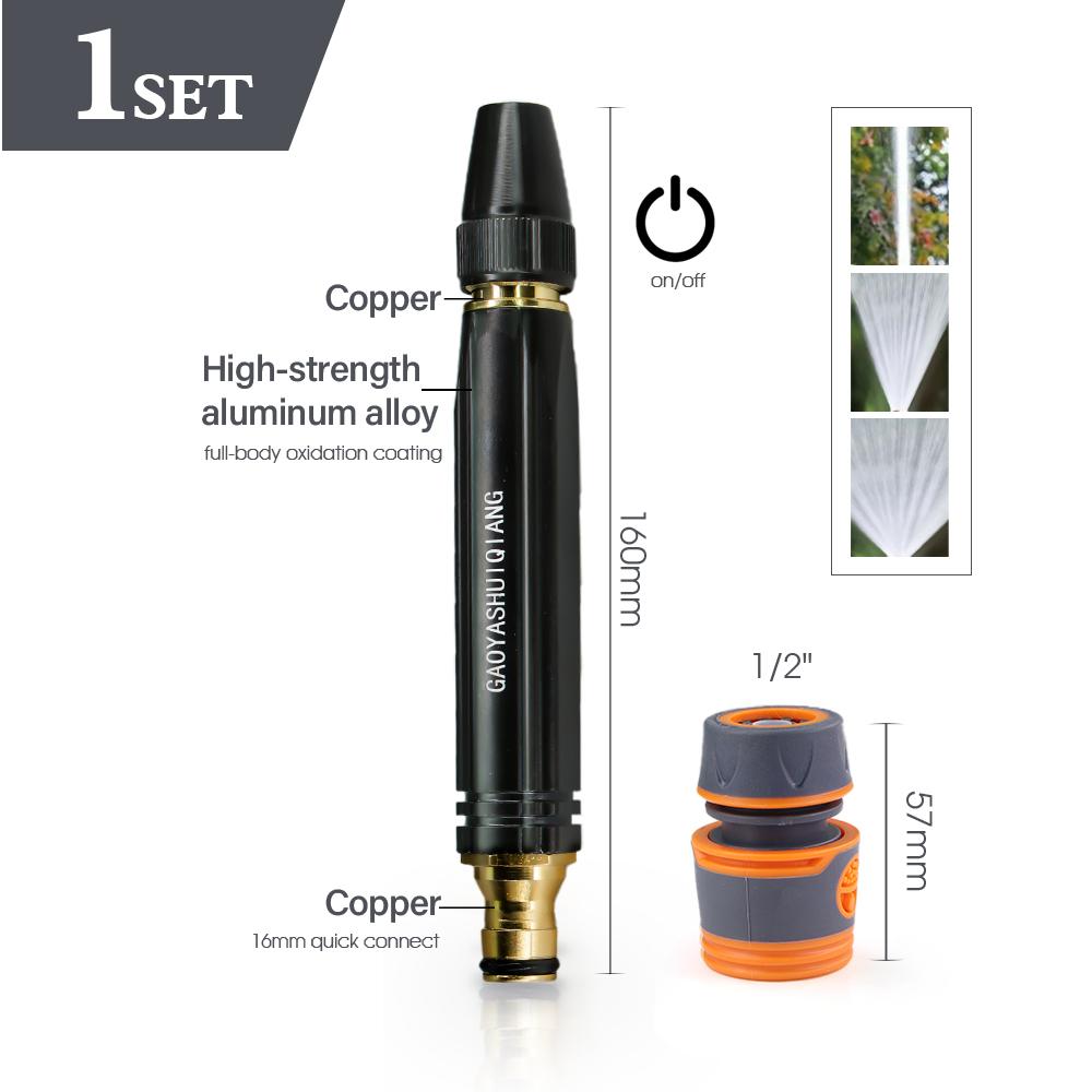 Garden Water Gun 3/8" 1/2" 3/4" Nti-slip Quick Connect Hose Accessories Gardening Watering Flowers Cleaning Cars Washing Ground