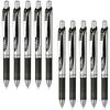 Pentel Ballpoint Pen Gel Ink Gel Knock Type 0.5mm Silver Shaft BLN75Z-A Black 10pcs