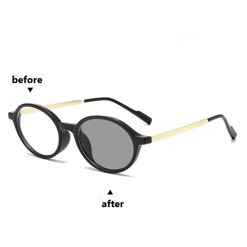 New Trendy Photochromic Myopia Glasses for Women Men Anti Blue Light Outdoor Color Changing Near Sight Eyeglasses Minus Diopter