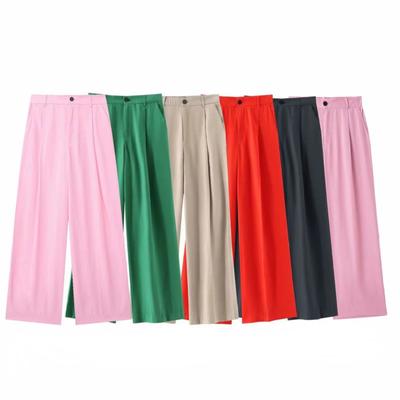 Women's Vertical Pleated Pants for Comfortable Spring and Summer Wear
