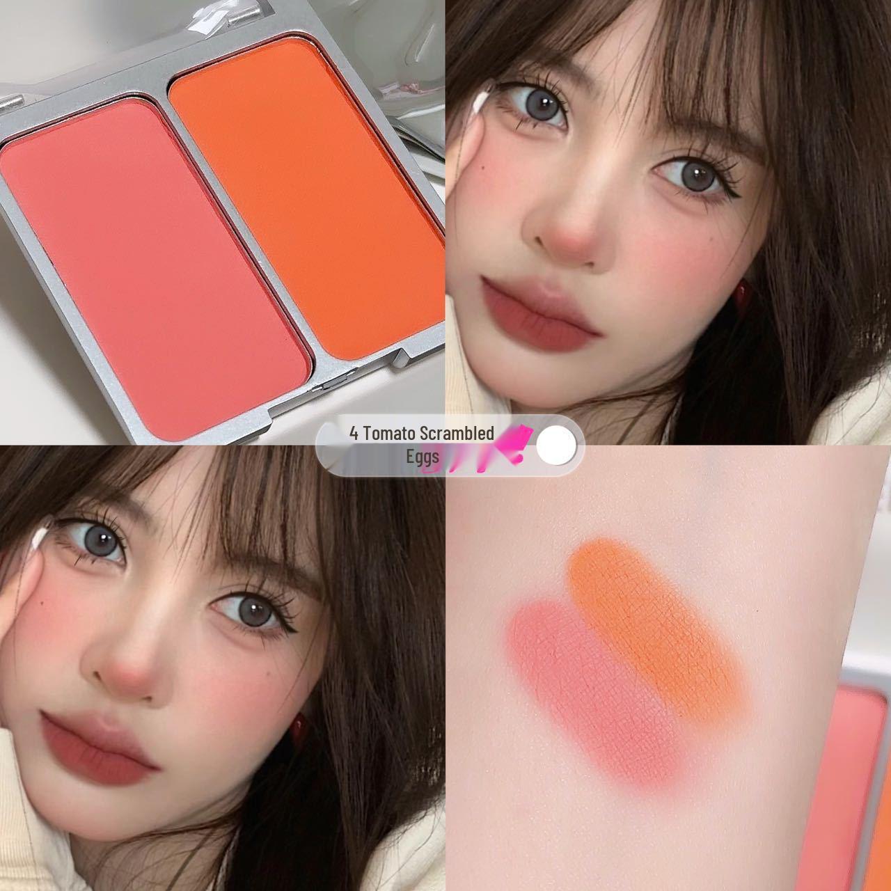 SWEETMINT Two-in-One Dual Color Matte Blush & Highlight Contour Palette