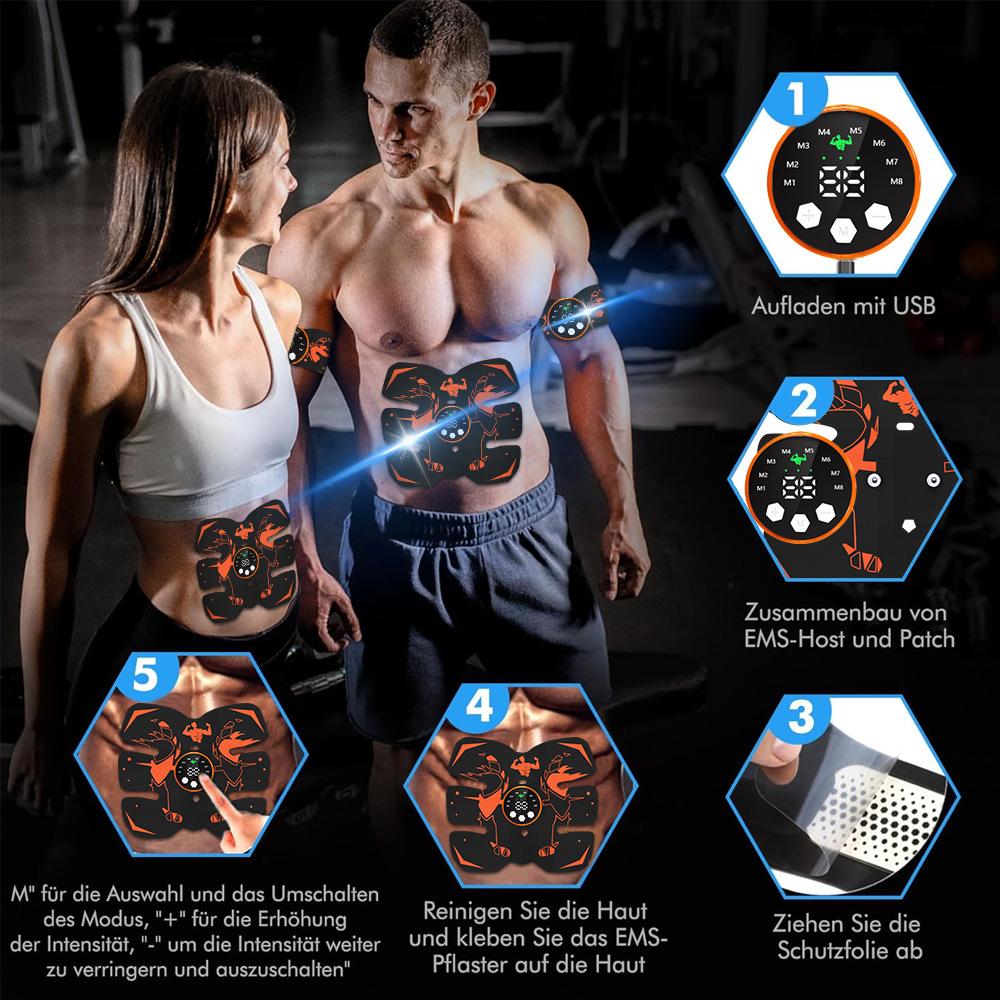 EMS Abs Trainer Rechargeable Abdominal Muscle Stimulator Belt With Multiple Fitness Modes For Core Workout And Home Gym Use