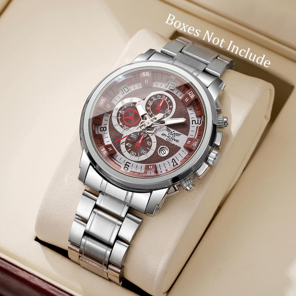 Fashion Men's Calendar Quartz Watch Luxury Stainless Steel Band Men Business Watches Reloj Hombre