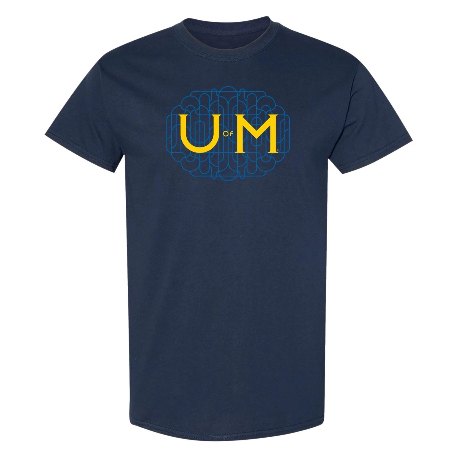 Michigan Wolverines Ornate Initials T-Shirt S