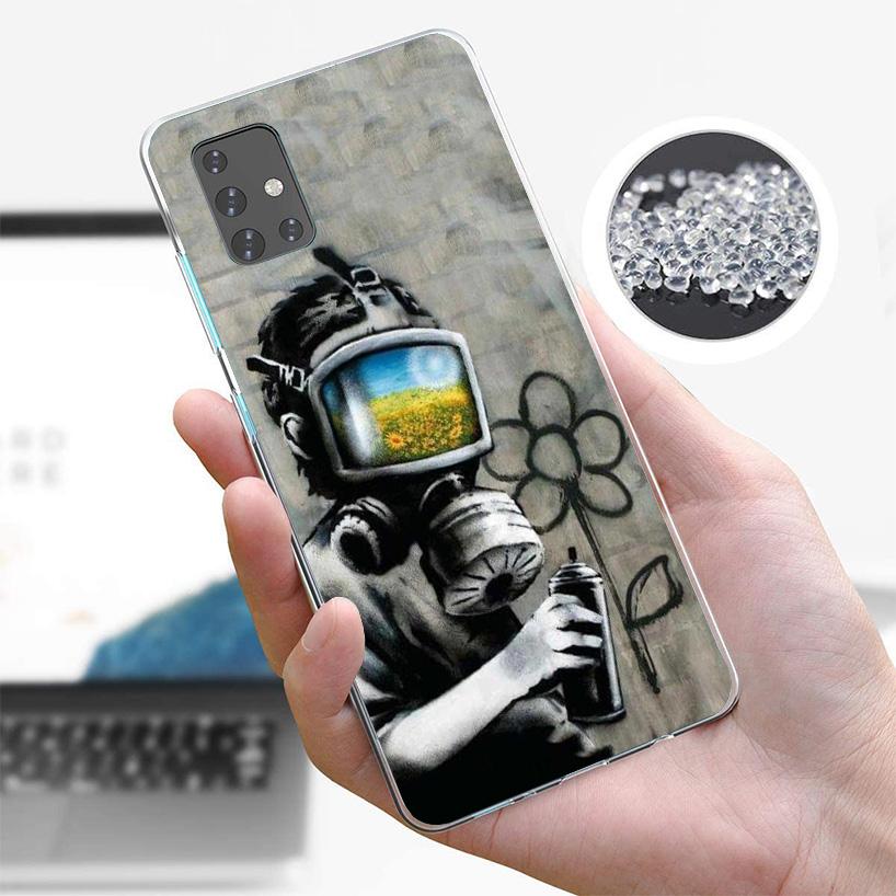 Street Art Banksy Graffiti Phone Case For Samsung Galaxy A52 A32 A22 A12 A51 A31 A50S A30S A20S A10S Note 20 Ultra 10 Plus S10 A