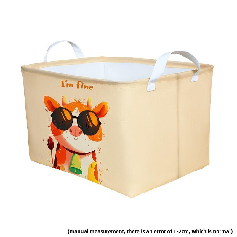 Canvas Cloth Collapsible Storage Basket For Dormitory Clothes And Toy Organization