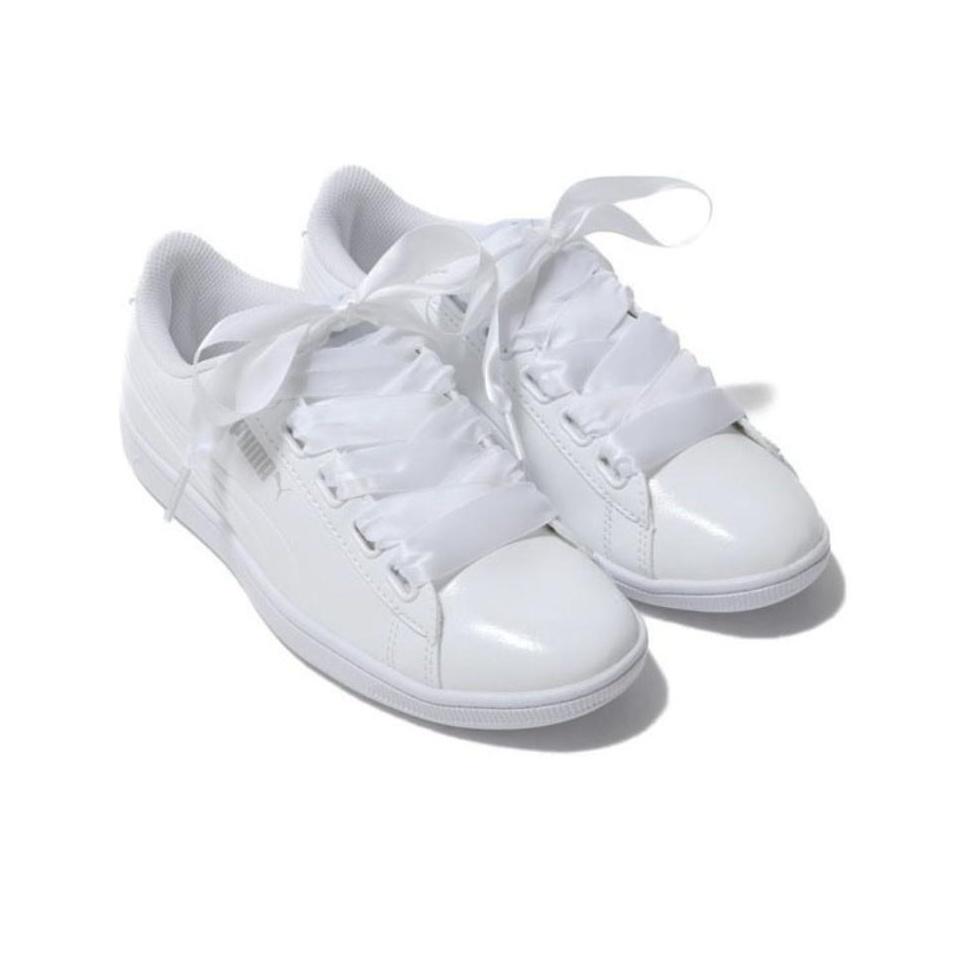 Puma Vikky Ribbon Patent Low Top Casual Sneakers Women Sneakers White 366417-02