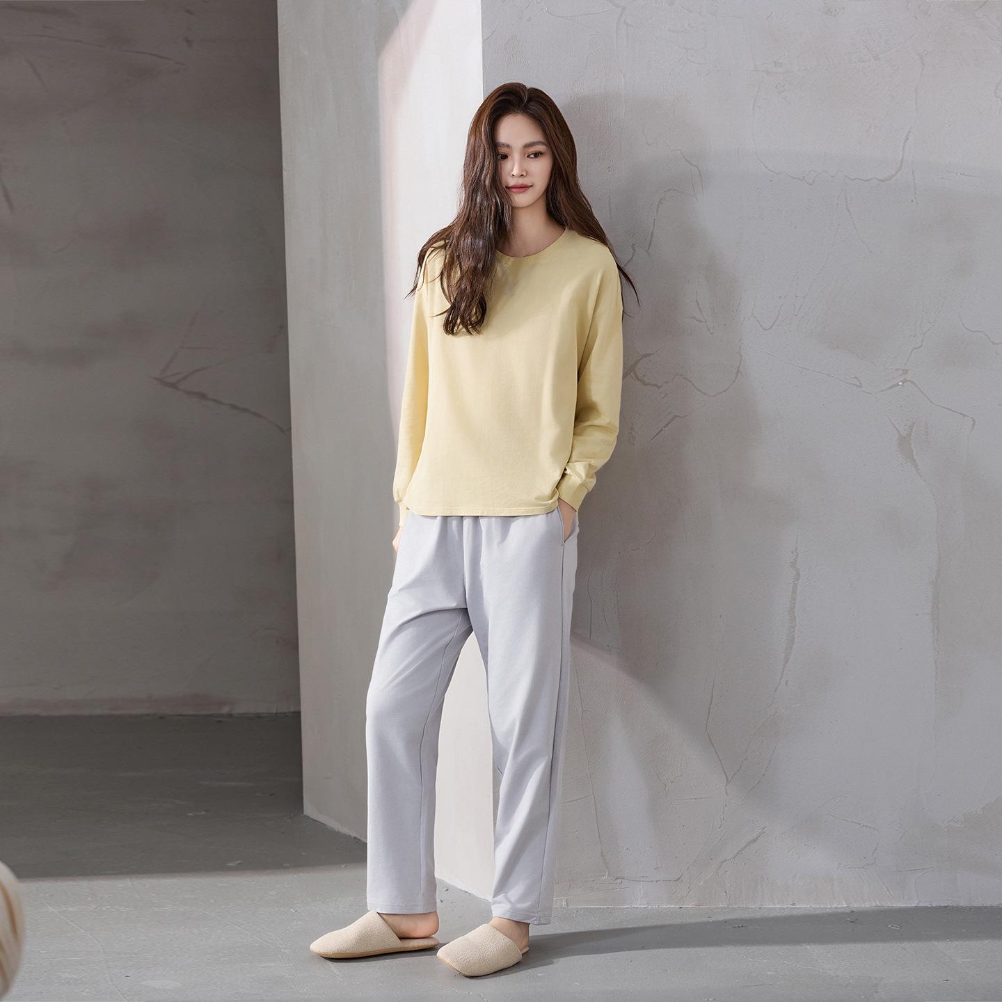 

Women s Pure Cotton Pajamas with Chest Pad - Long Sleeve, Plus Size, for Autumn/Winter. Wearable Outdoors, Loose Fit Homewear. XXL