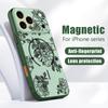 Case For iPhone 17 Pro Max Sketching Rose Flower Pattern Magnetic For Magsafe Hybrid Slim Matte Cover For iPhone 16 15 14 13 Pro Max