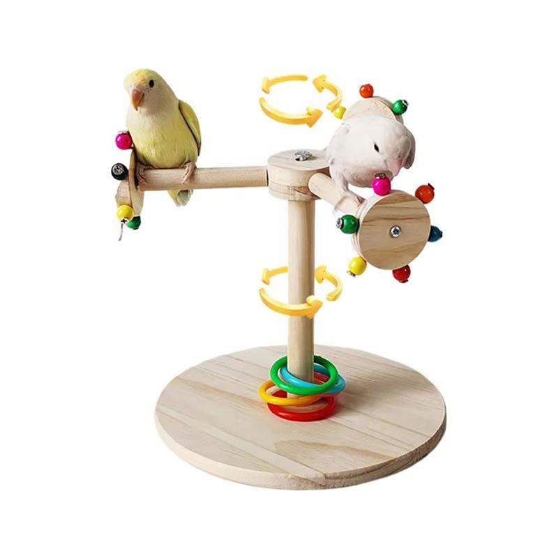 

AEE2-Bird Perch Stand Perch Stick For Sparrow Rotating Windmill Design Bird Claw Grinding Stand For Cockatiels Macaws