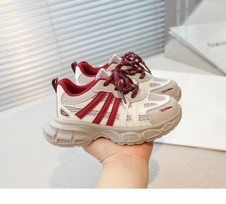 Classmate 2025 Frühling und Herbst Mädchen Gestreifte Sneakers Kinder Mesh Daddy Schuhe Leichte Trainingsschuhe Jungen Laufen