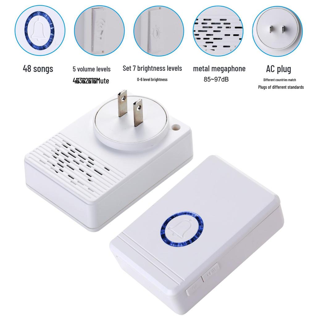 Customizable Wireless Doorbell with Long-Distance Remote Control and Personalized Packaging for Home & Apartment