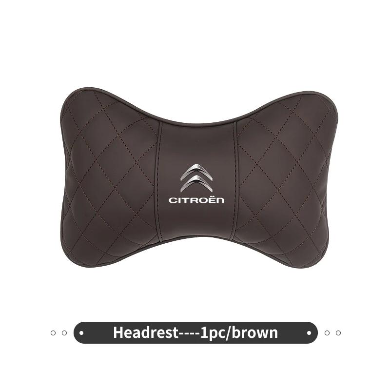 

Leather Car Seat Neck Pillow Headrest Lumbar Support Accessories For Citroen C4 C3 C5 C1 C2 C6 VTS C4L DS3 DS4 DS5 Grand
