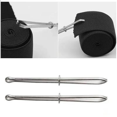 2-15pcs-Stainless Steel Garment Clips Sewing DIY Tools Elastic Band Tape Punch Cross Stitch Threader Wear Rope Elastic Clamp