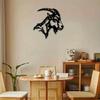 Black Metal Goat Head Wall Art Long Horns Farmhouse Decor Rustic Living Room Gift