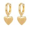 Fashionable and Elegant Gold-plated Heart-shaped Pendant Earrings with Simple Copper-plated Metallic Ear Accessories