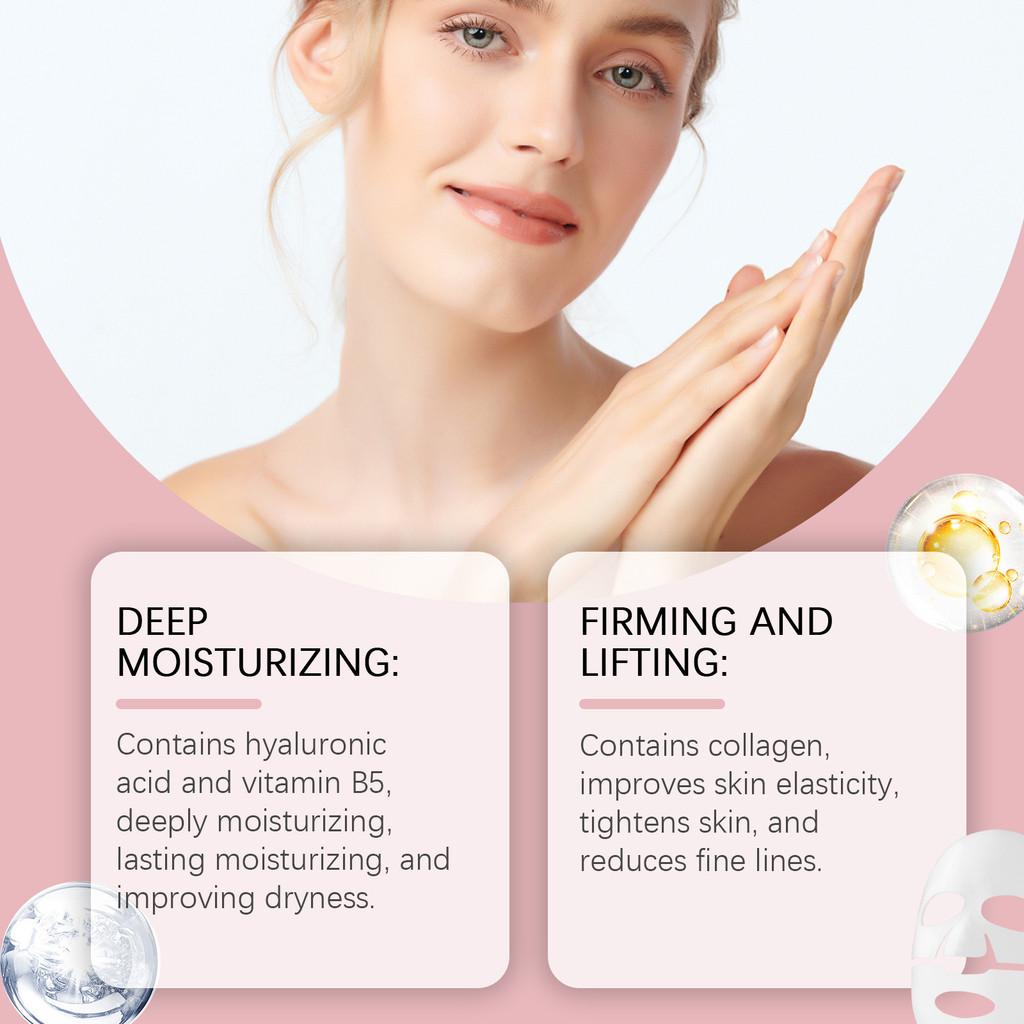 Hoygi Collagen Hydrating Face Mask For Radiant Skin Brightening Moisturizing 4 Pieces