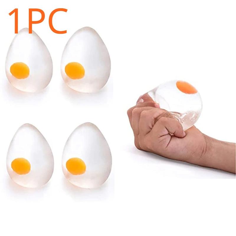 Funky Egg Squishy Ball Clear Squeeze Splat Ball Easter Basket Fillers Squishies Fun Toy Anxiety Reducer for Kids Adults