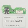 For Infinix Hot 30i X669 X669C USB Dock Charger Port Plug Headphone Audio Jack Microphone Charging Flex Cable Board With IC