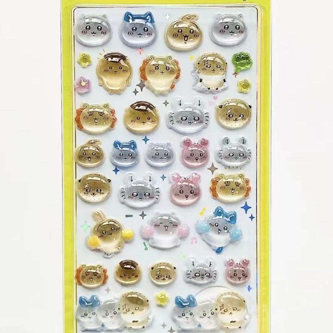 

3D Embossed Crystal Stickers for Kids - Giyikawadopamine Handmade Mini Figurines for Decoration and Educational Rewards