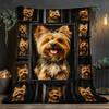 1pc Yorkie Dog Frames Blanket- Lightweight Throw for Sofa, Outdoor, Camping, Livingroom, Office, Chair, and Bed - Digital Printing Soft and