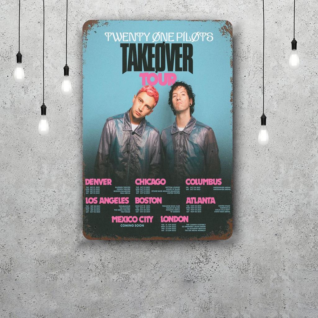 Twenty one pilots Decorazioni Segnali Metallici Vintage Segnali in Latta Poster del Capitano Decorazione per Bar Pub Club Man Cave Decorazione Murale