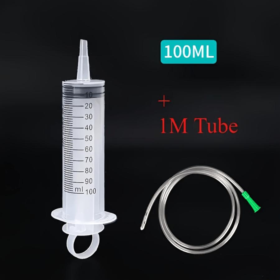 

1 шт. Пластиковые шприцы с мерной шкалой 1 м и прозрачным корпусом - Прочная, герметичная конструкция для лаборатории, перекачки автомобильной жидкости, шприц для жидкости 100ML + 1M Tube