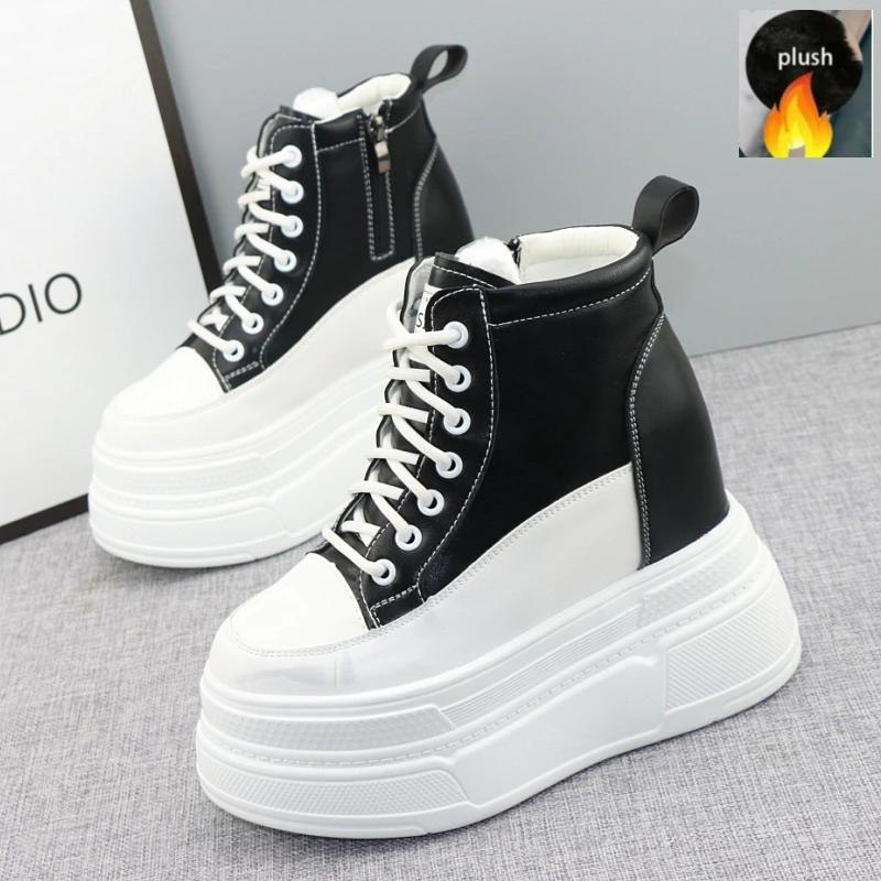 Fashion 13CM Spring Autumn Ankle Boots Women Platform Cushioned Wedge High Brand Chunky Sneakers Fashion Shoes