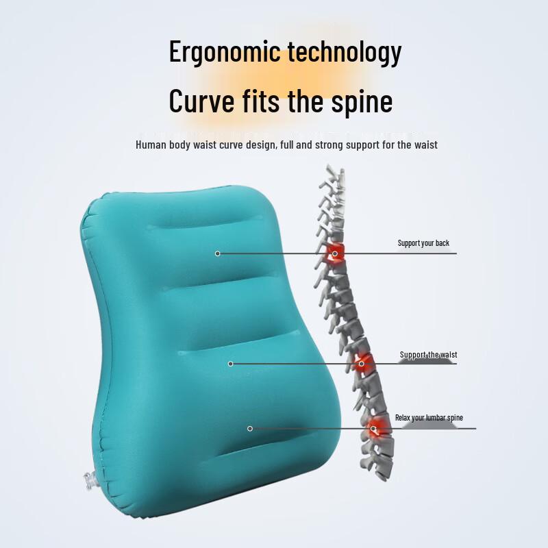 Easy Travel Flocked PVC Inflatable Lumbar Support Pillow