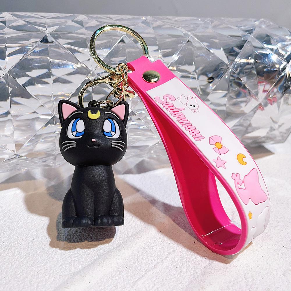 Anime Sailor Moon Keychain Fashion Jewelry Resin Action Figures PVC Key Ring Bag Pendant