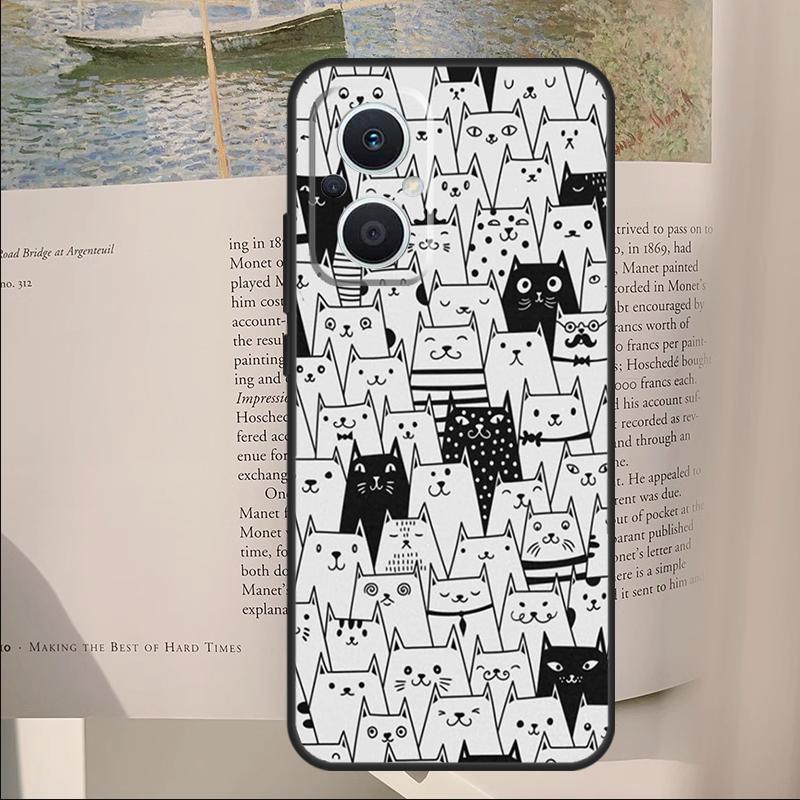 Funny Cat Collage Cover For OPPO Reno 12F 11F 13F 14F 10 11 12 13 14 Pro 8 Lite OPPO Find X9 X6 X5 X8 Pro Case