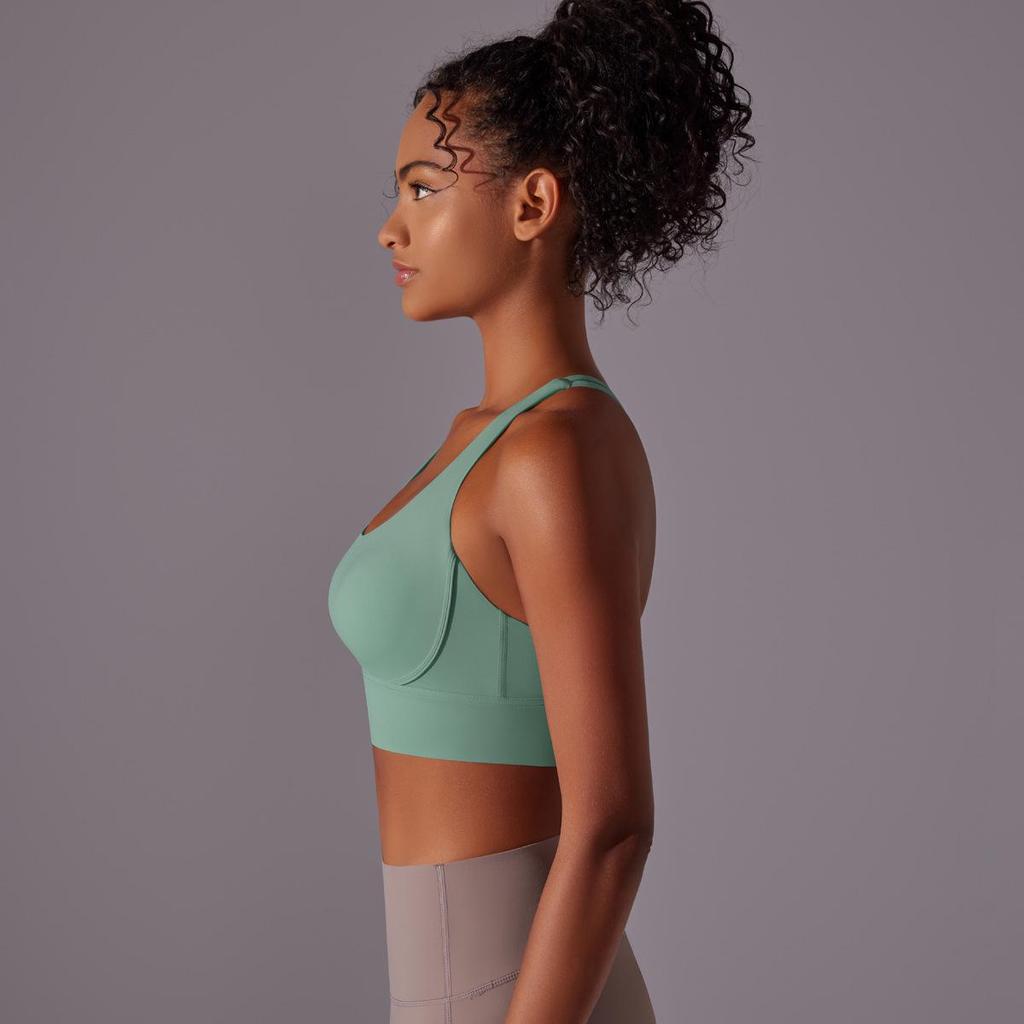 Double-Sided Criss-Cross Shockproof Sports Bra - Cloud-Like Yoga Fitness Top