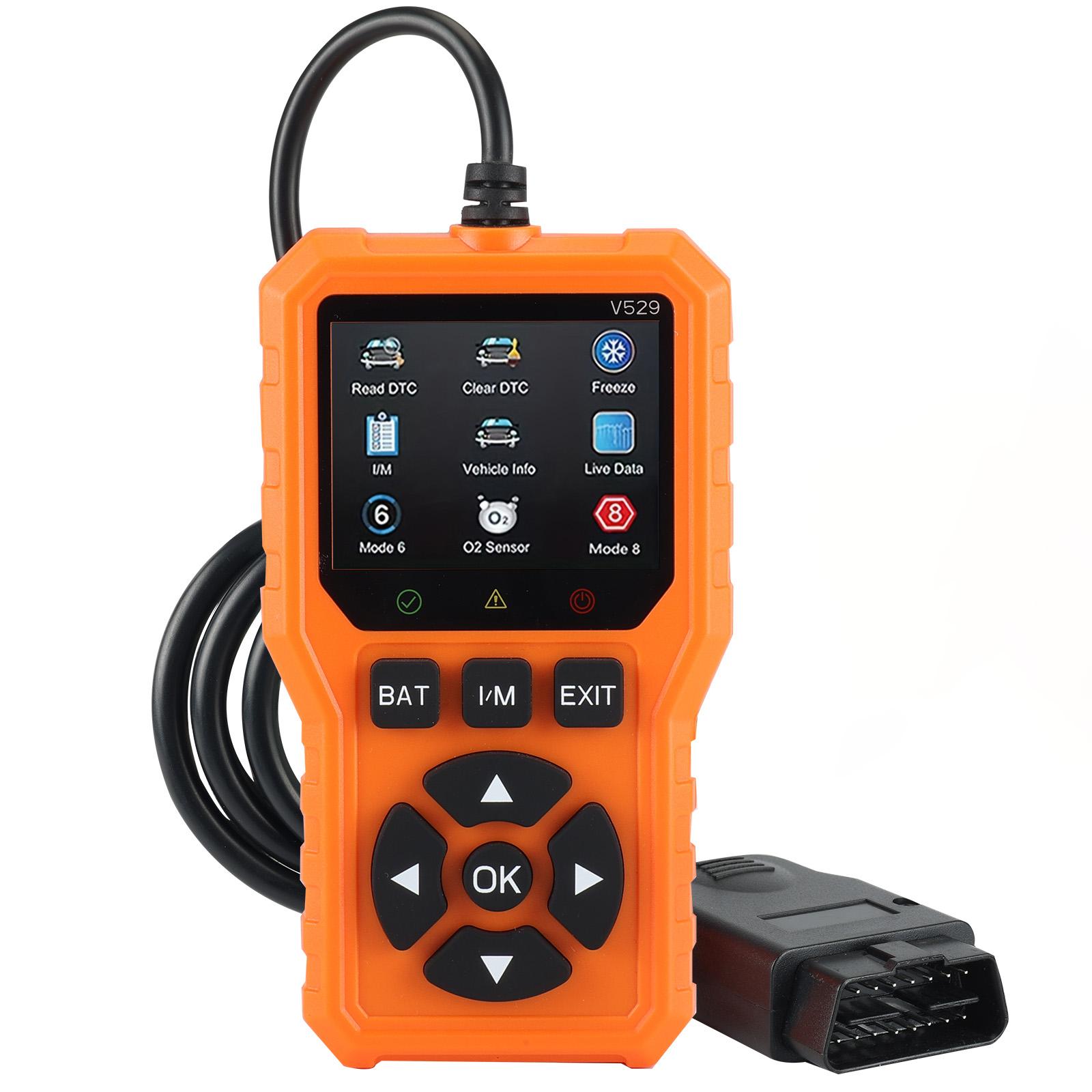 

Автомобильный диагностический сканер OBD2 — это комплексный сканер кодов автомобиля и сканер неисправностей двигателя, подходящий для всех транспортных средств. оранжевый