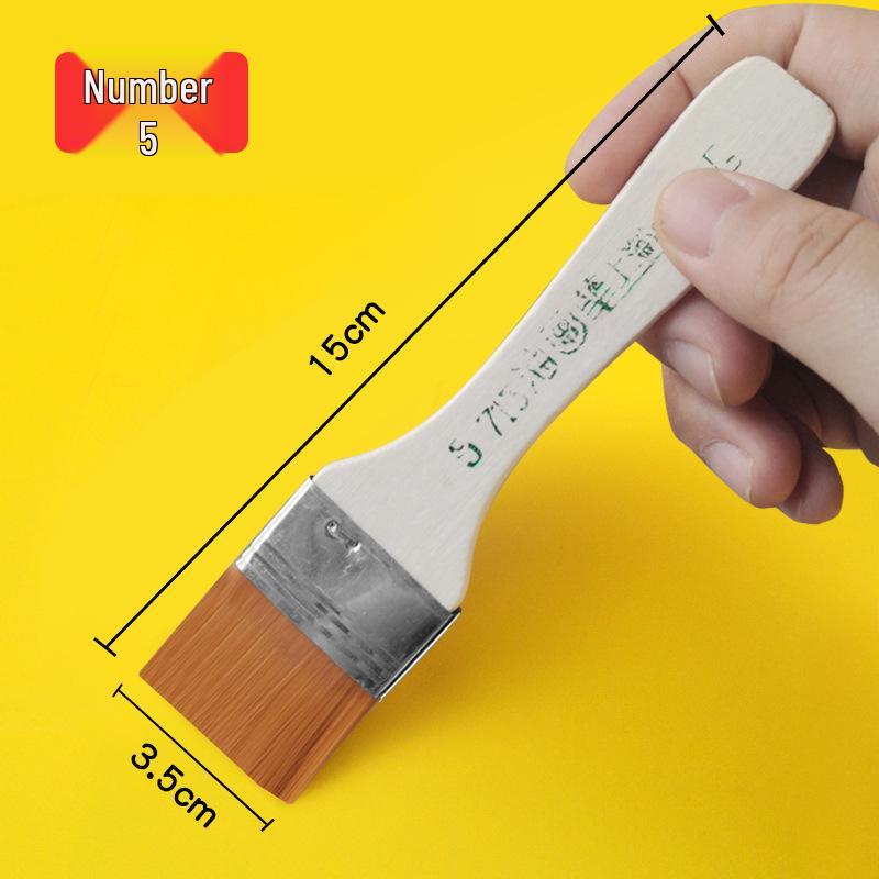 Nylon Bristle Short Handle Brush for Oil & Acrylic Painting - 12 Models for Hand-Painted Walls and Large Areas
