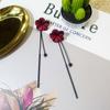 Retro Green Floral Tassel Earrings Temperament Long Pendant Ear Pendant Style Lady Ear Nail