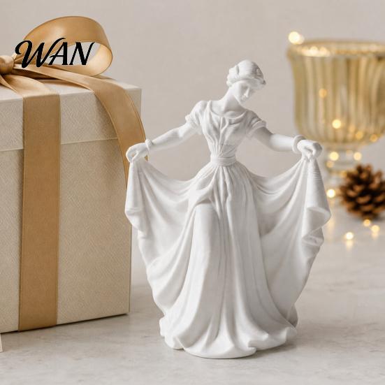3D-gedruckte Heimdekoration Tänzerfigur, Elegante Tanzmädchenstatue mit fließendem Kleid, Ästhetische PLA-Kunst Klassische Ornament-Skulptur zur Dekoration, Modern