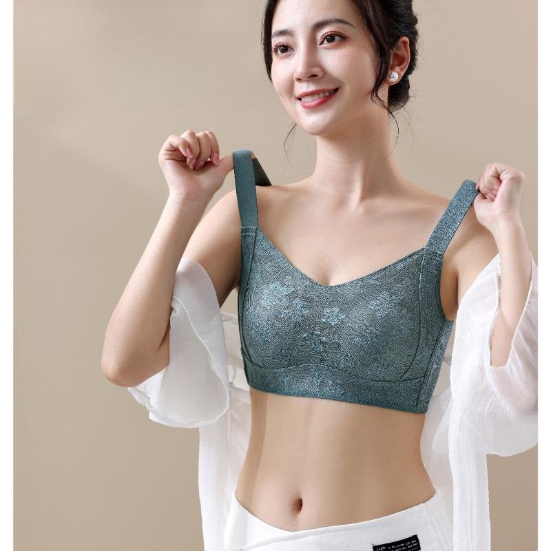 Underwear Full Cup Thin Bra Women's Gathering Bra Anti Sagging Bra and Complementary Breast Bra