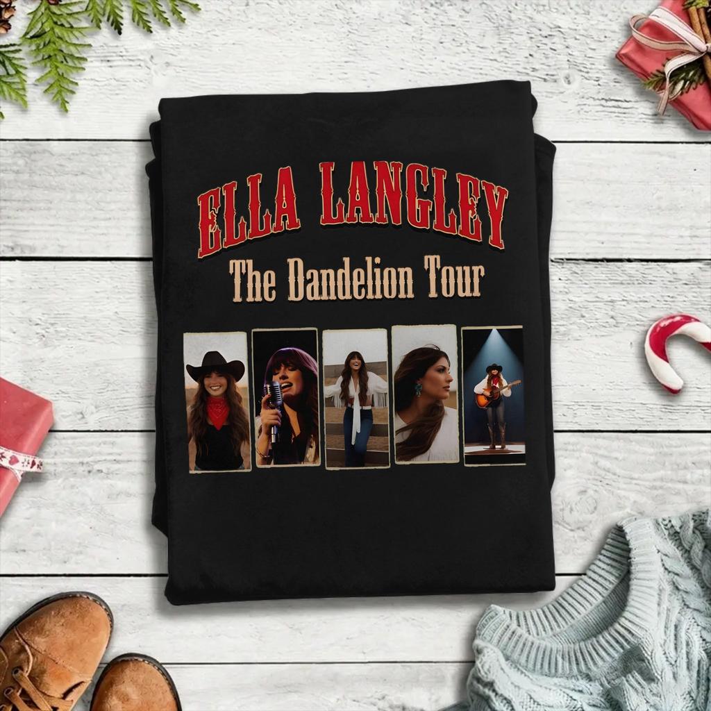 Ella Langley Retro Country Singer Cotton T Shirt For Unisex Summer Awesome TShirts Crewneck Fashion Tees Oversized Print Clothes